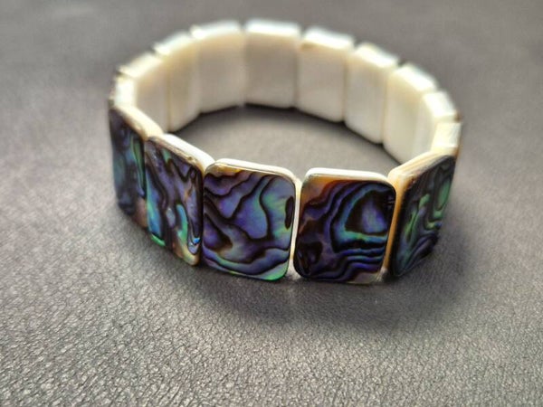 Abalone / zeeoor / venusschelp soft bangle (18 mm)