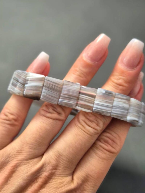 Botswana agaat zachte armband / soft bangle (14 mm)