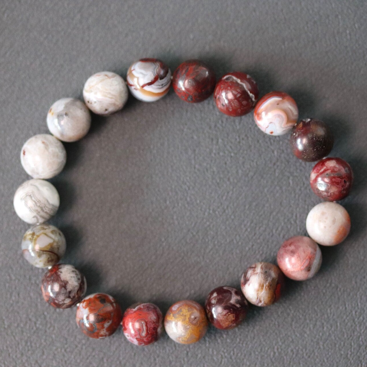 Mexican lace agaat armband 10 mm