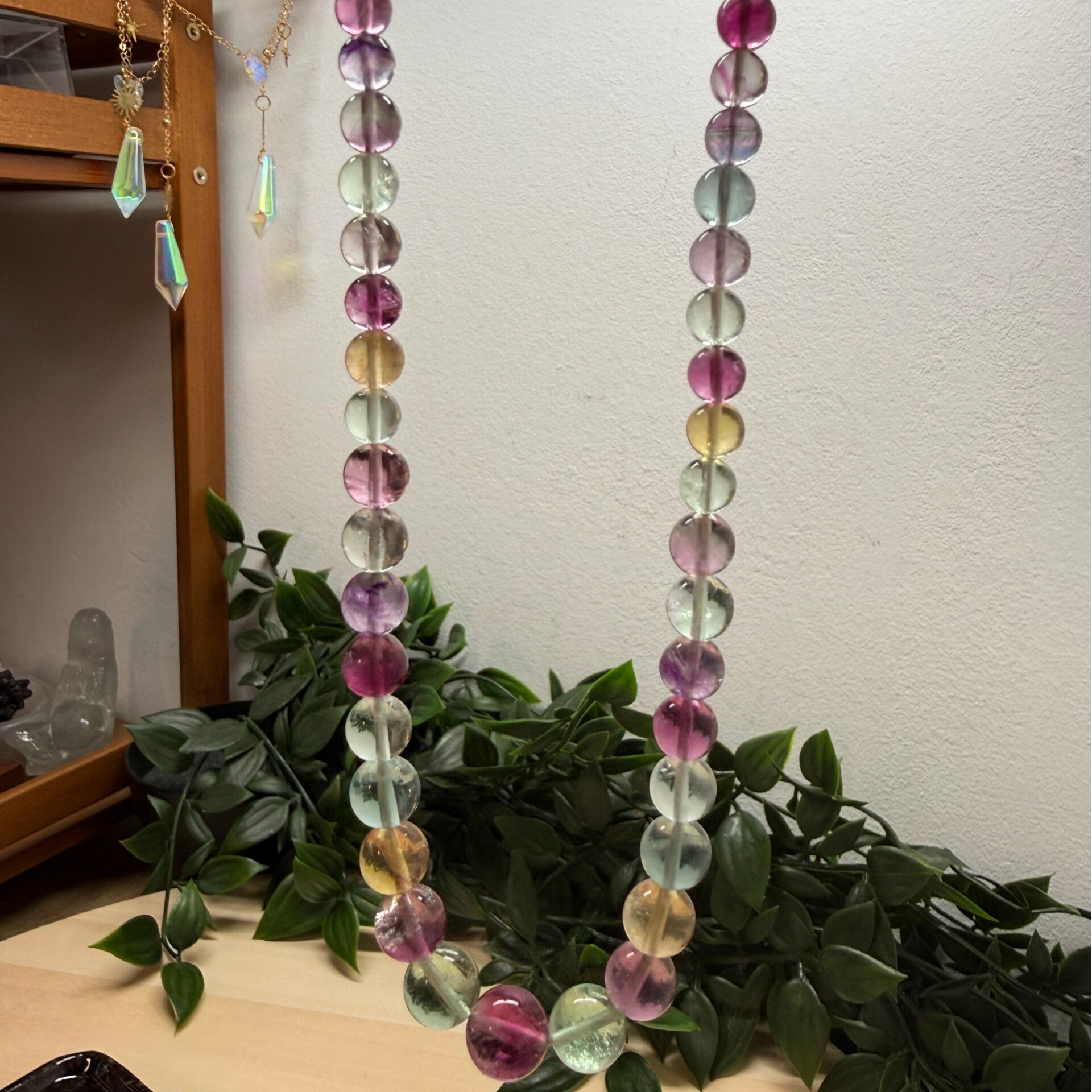 Ketting van kleurrijk fluoriet (candy fluorite)