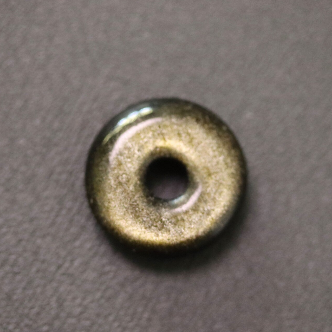 Obsidiaan goud donut 2 cm