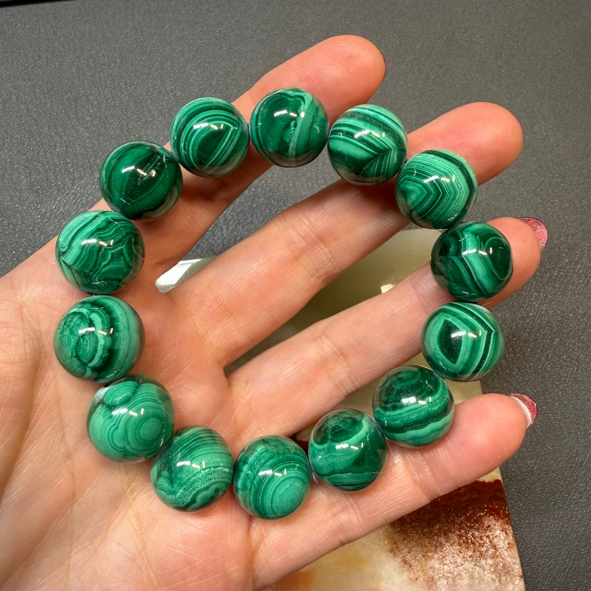 Malachiet armband 14 mm