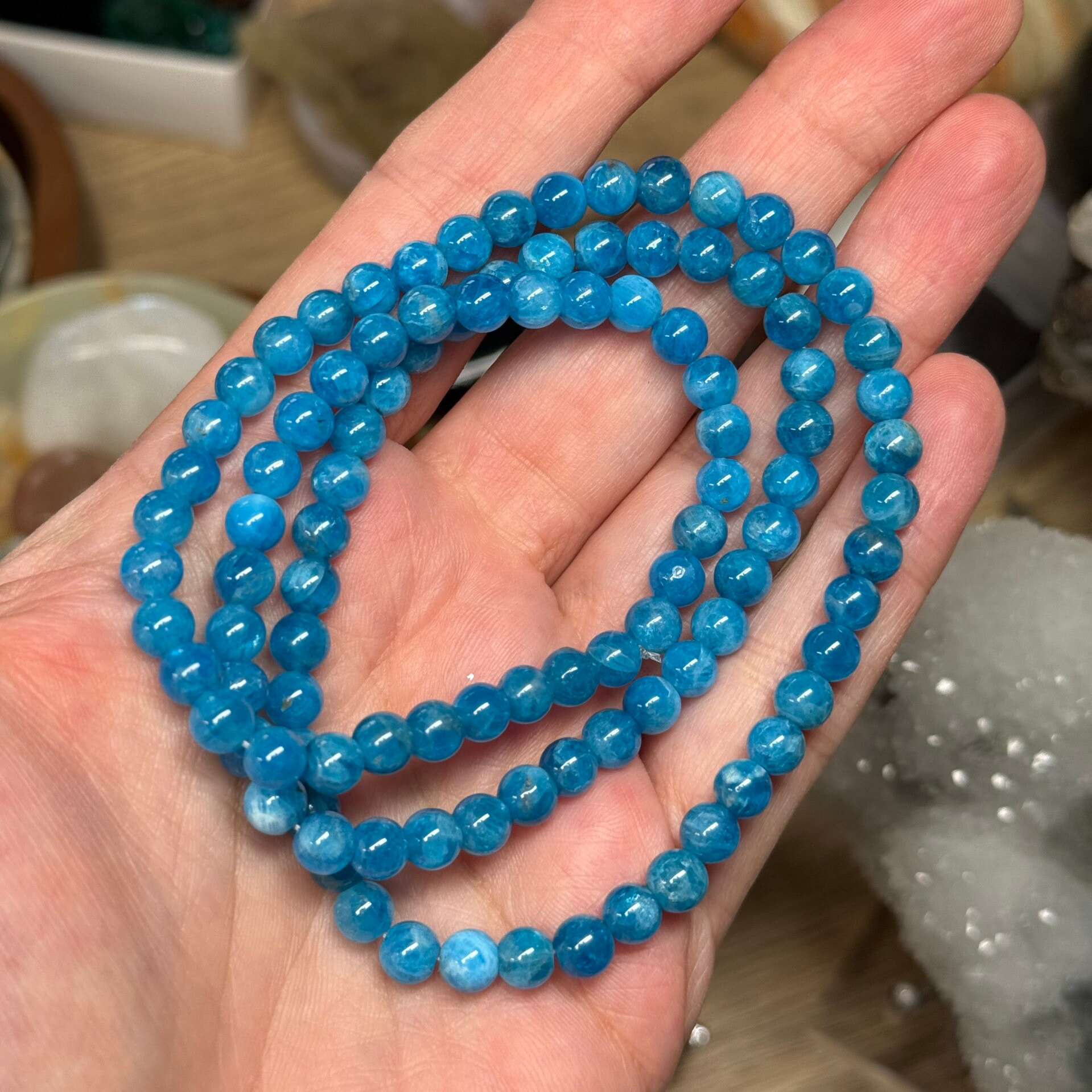 Blauwe Apatiet armband 6 mm