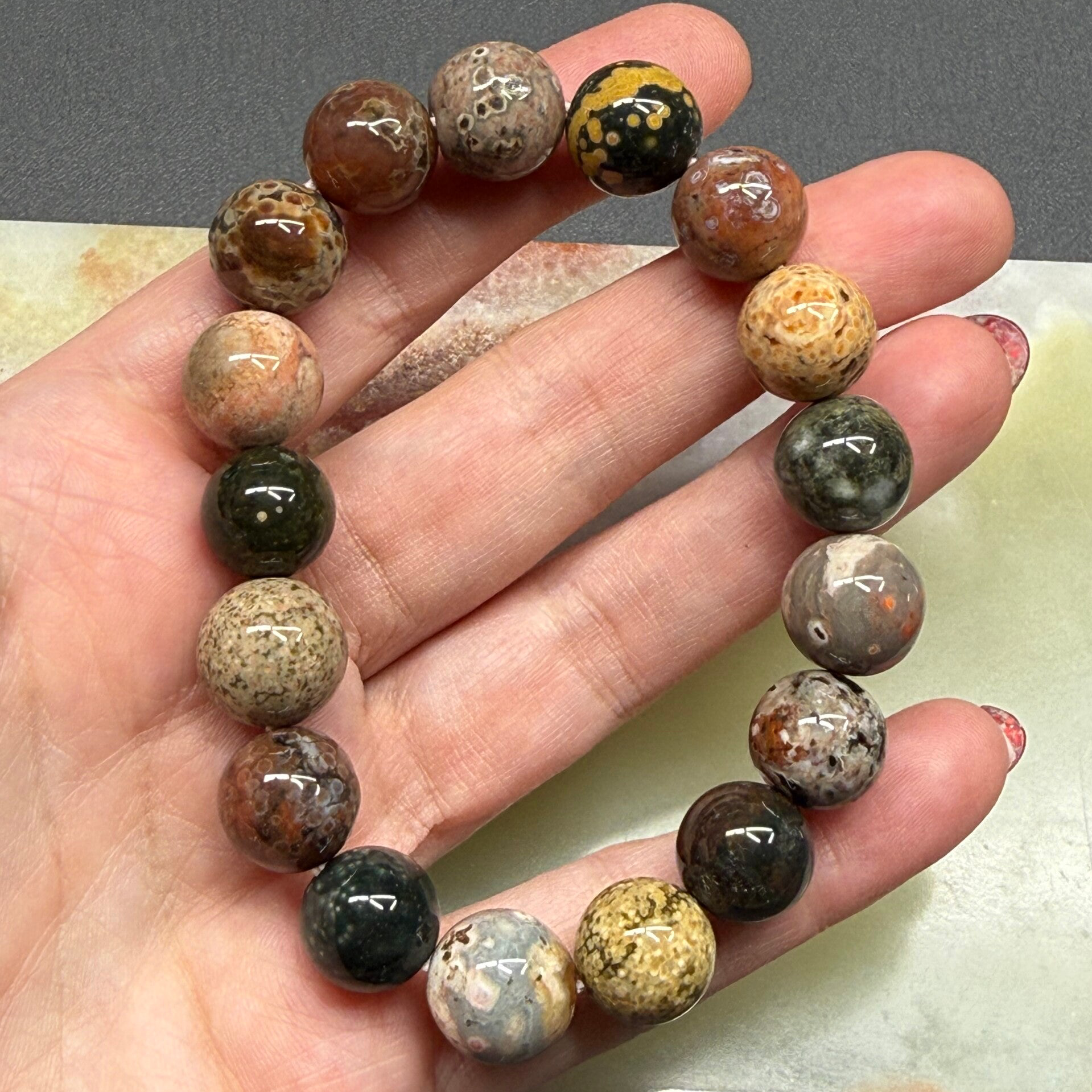 Oceaan jaspis armband 12 mm