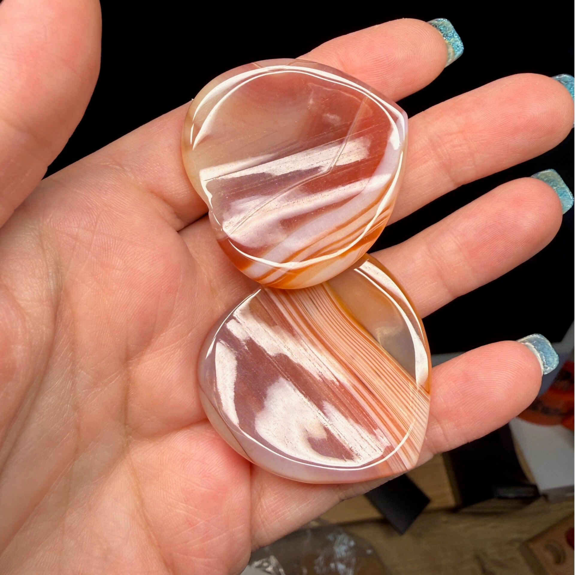 Duimsteen carneool hart