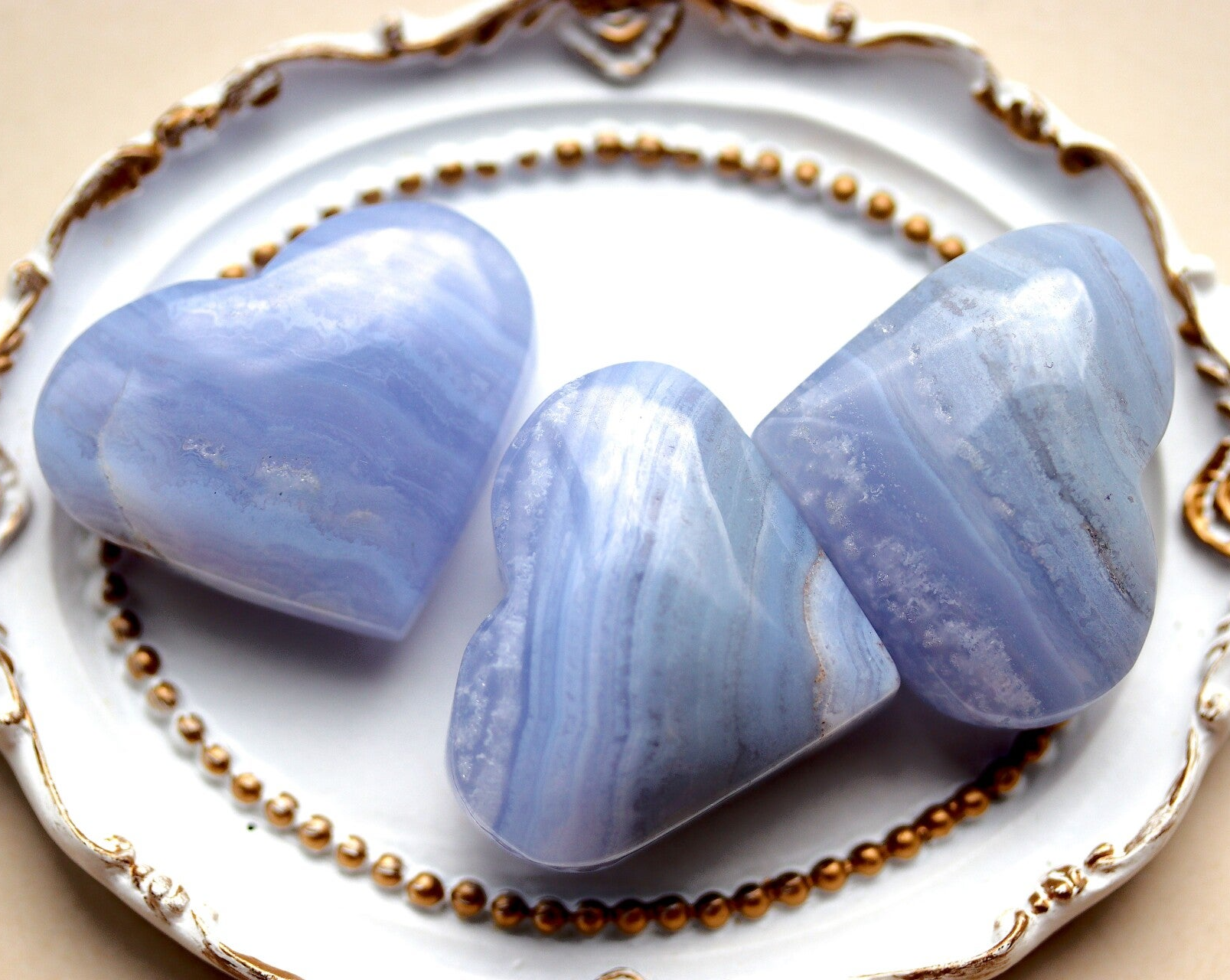 Blue lace agaat hartje (35 mm)