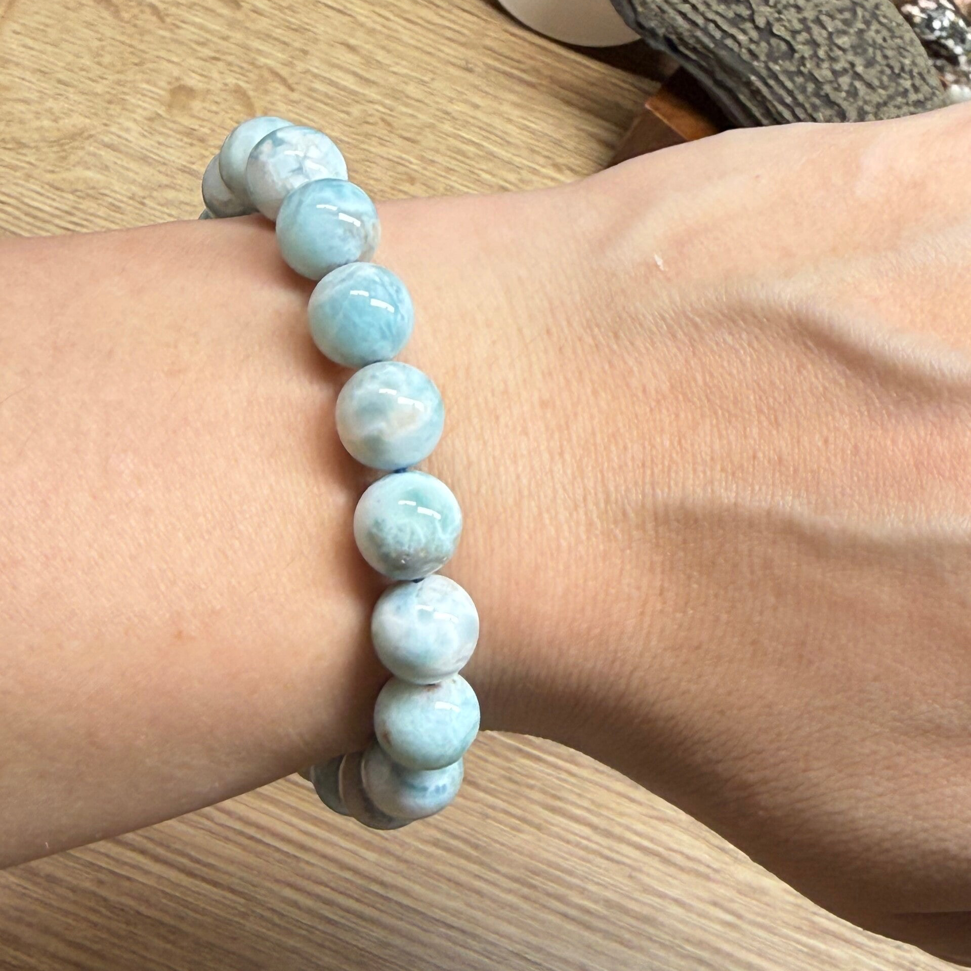 Larimar armband 10 mm
