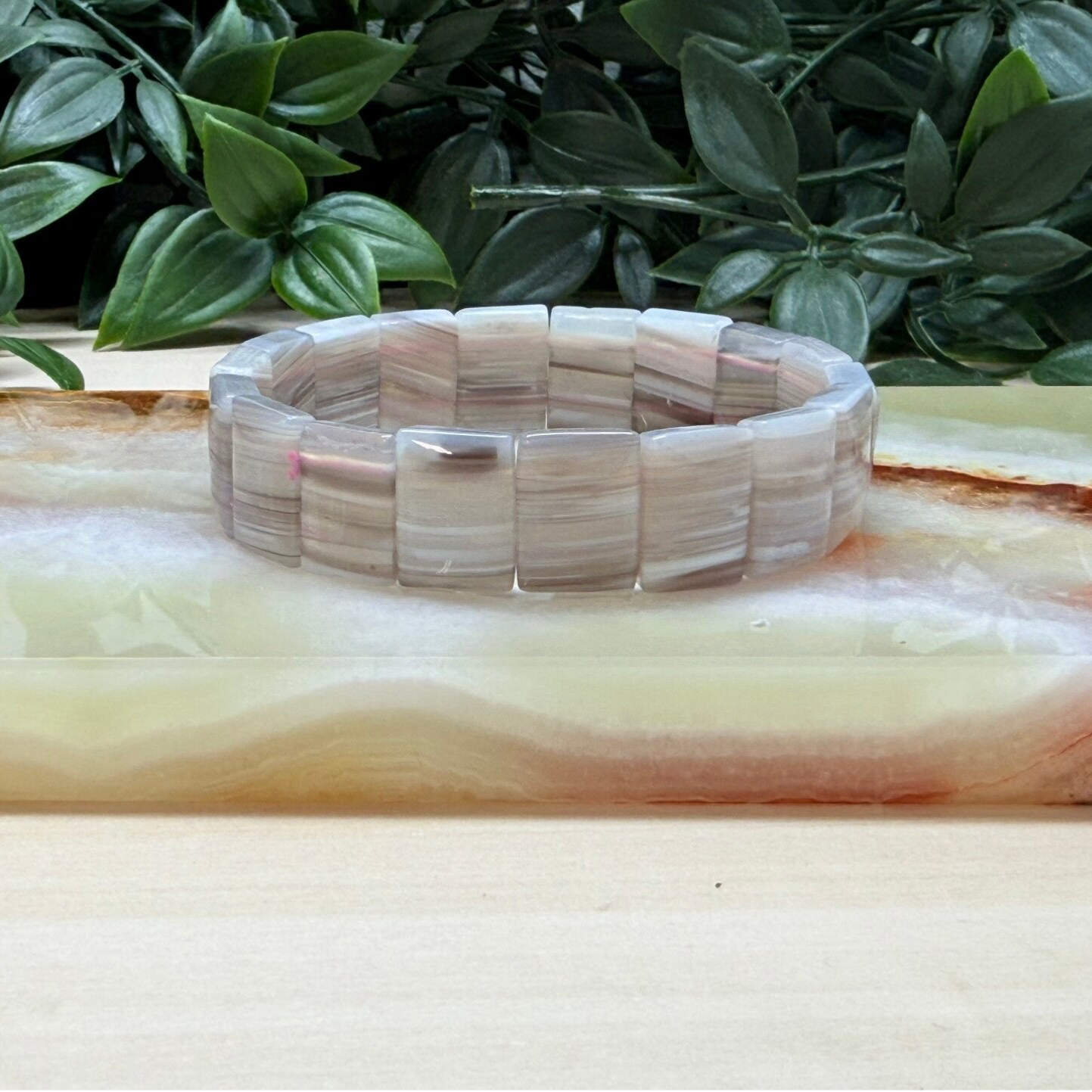 Botswana agaat zachte armband / soft bangle (14 mm)