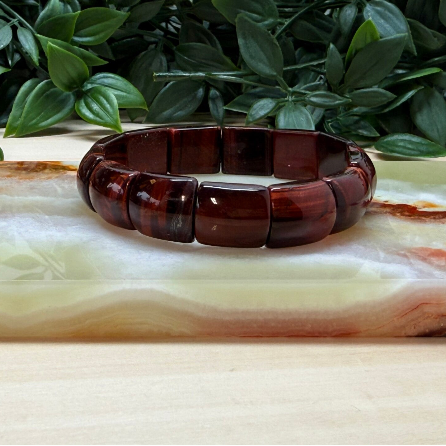 Tijgeroog rood soft bangle (15 mm)