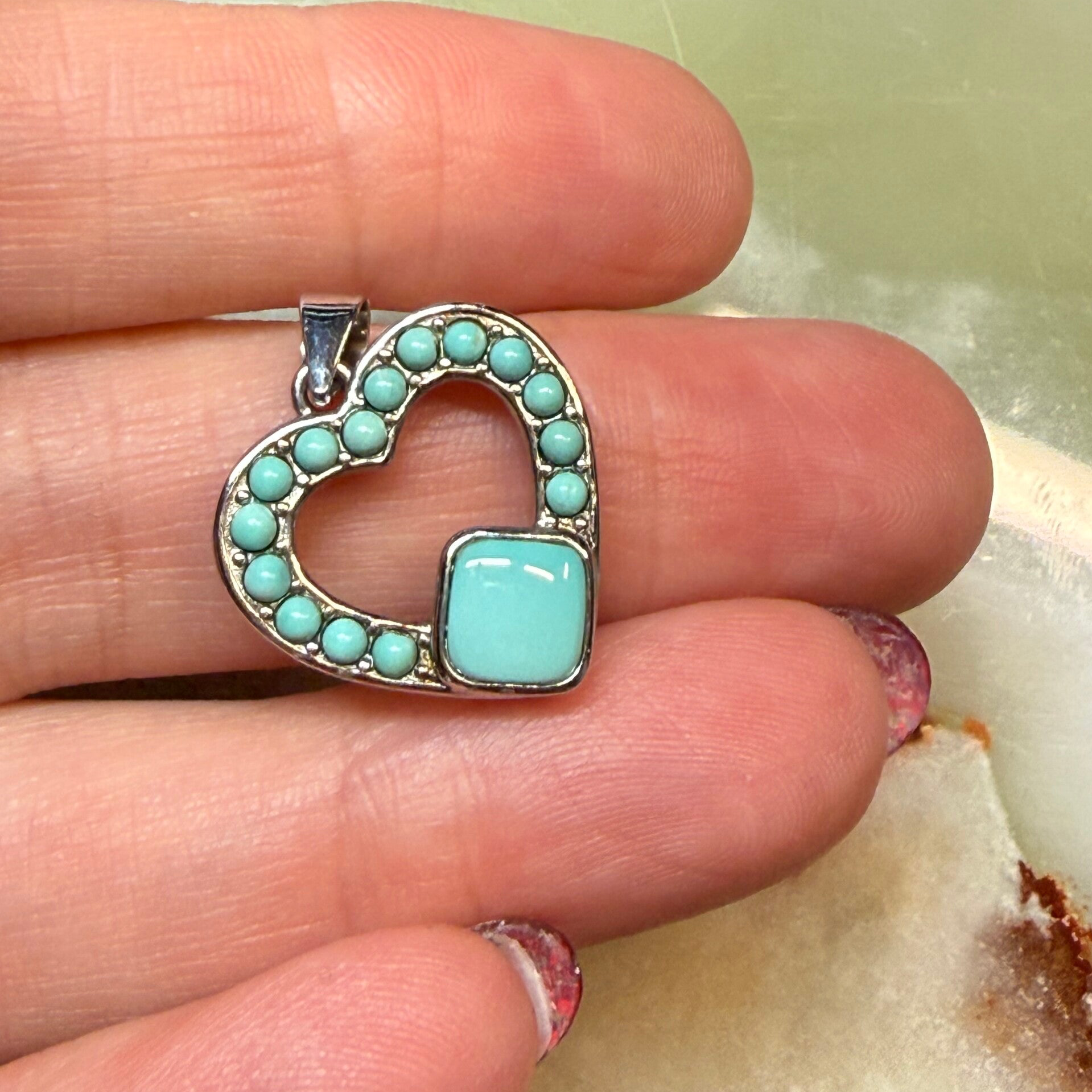 Turquoise hart hanger S925
