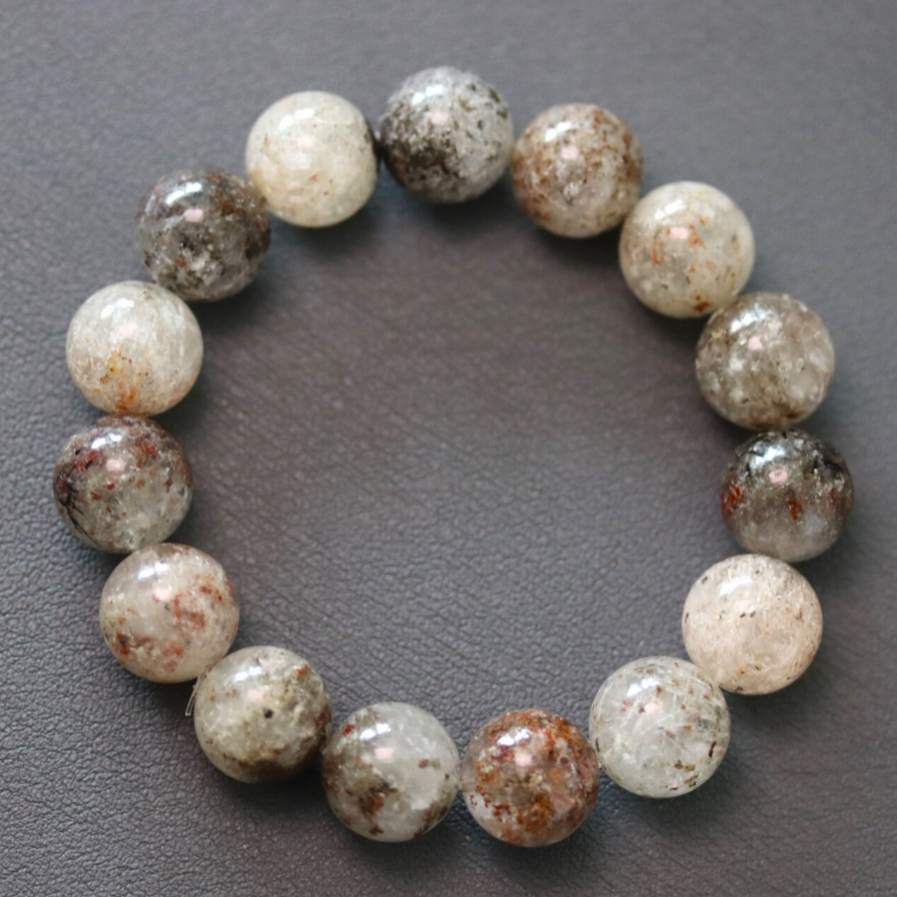 Sneeuw fantoom kwarts armband 14 + mm