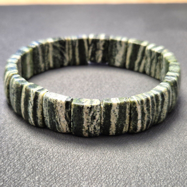 Zebra jaspis groen soft bangle (14 mm)