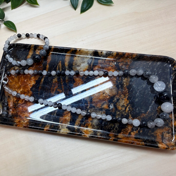 Zwart gerutileerde kwarts set