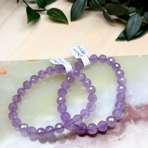 Amethist 6 mm facet armband