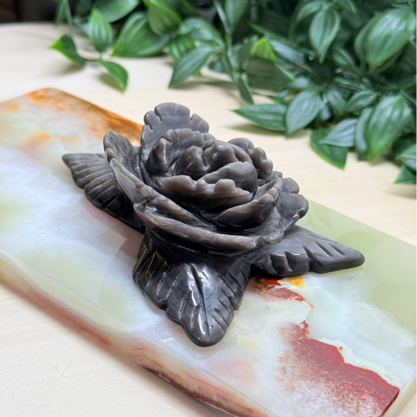 Zilveren obsidiaan roos