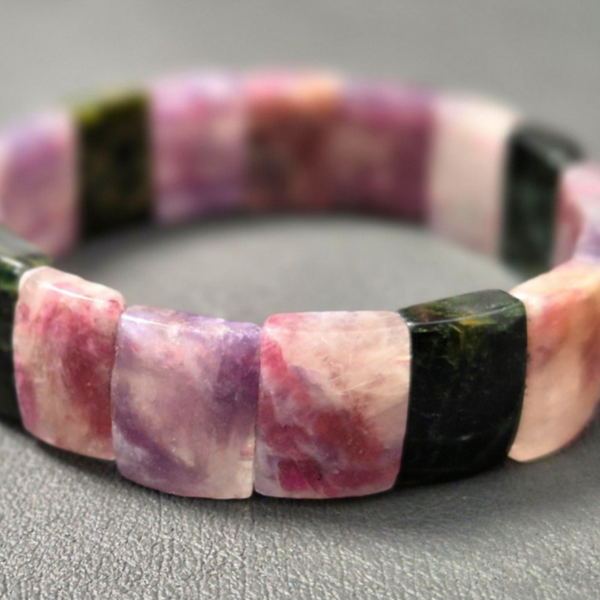 Unicorn / roze toermalijn armband / soft bangle (15 mm)