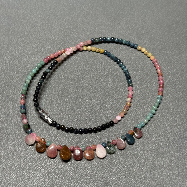 Toermalijn choker / ketting regenboog