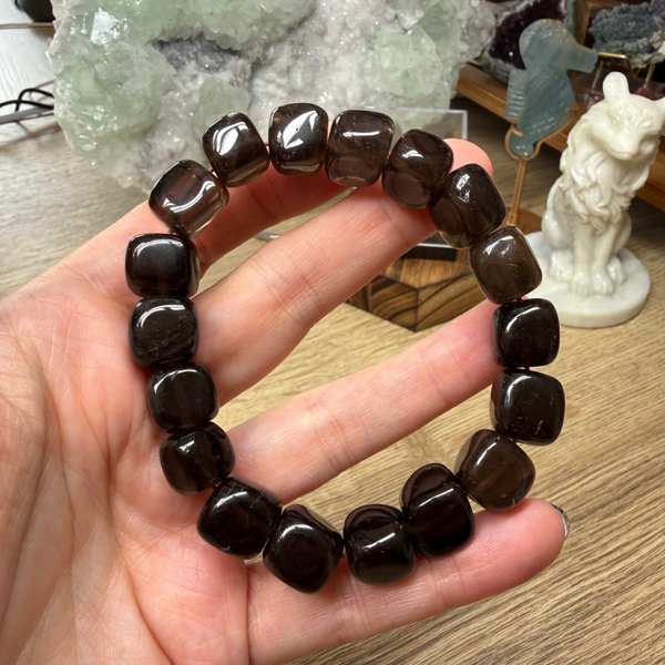 Rookkwarts / smoky Quartz armband 12 mm