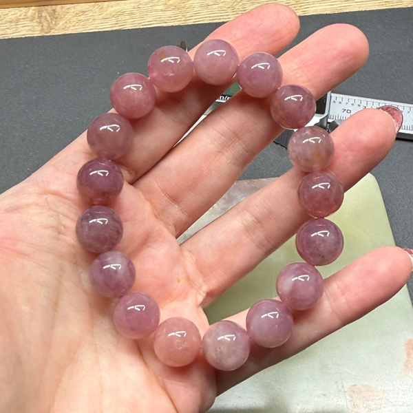 Roze amethist armband 12 mm