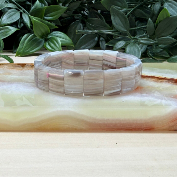 Botswana agaat zachte armband / soft bangle (14 mm)