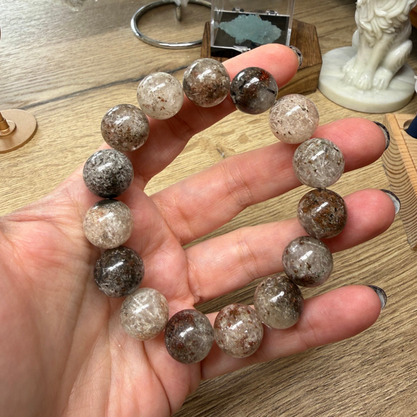 Sneeuw fantoom kwarts armband 14 + mm