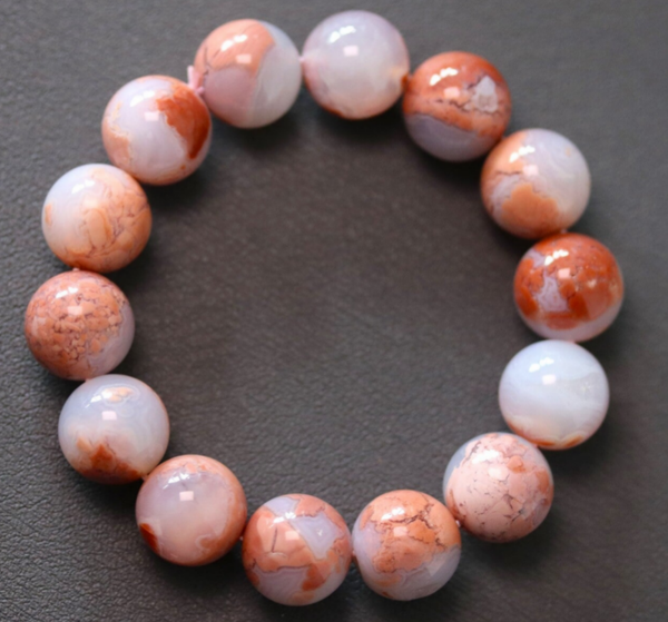 Cotton candy agaat / suikerspin agaat armband 14+ mm
