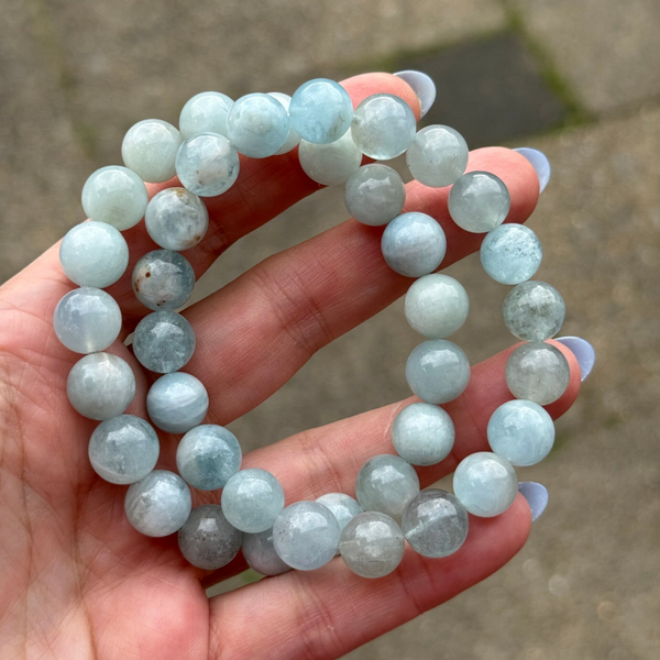 Aquamarijn armband 10 mm