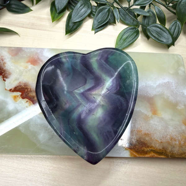 Fluoriet schaal hart