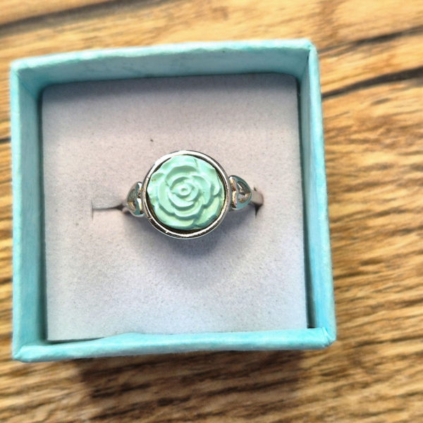 Turkoois ring bloem S925 zilver
