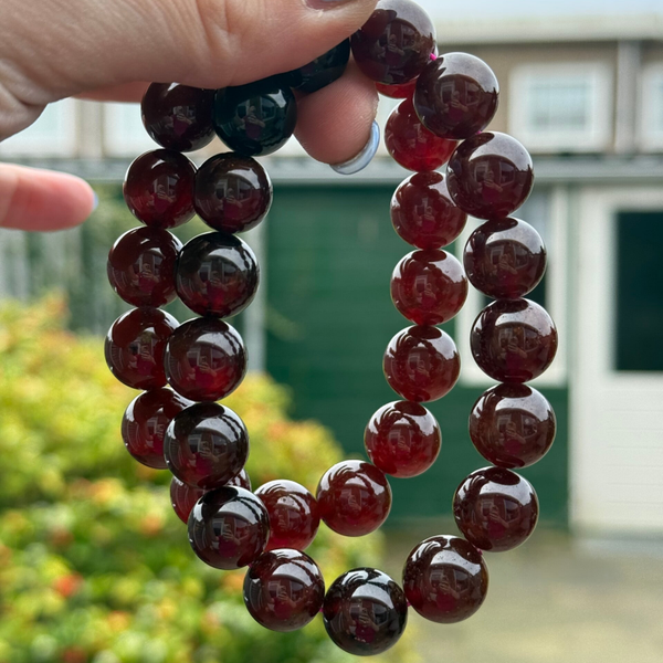 Hessoniet granaat armband 14 mm