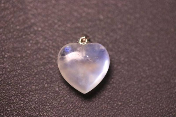 Maansteen blauw hanger hart 3