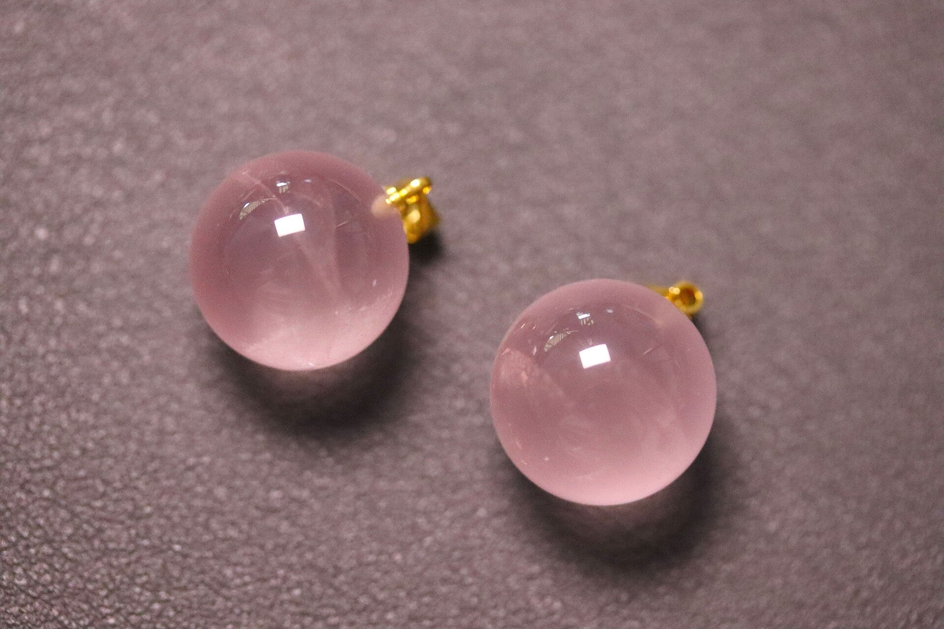 Hanger met ster rozenkwarts bol / mini sphere