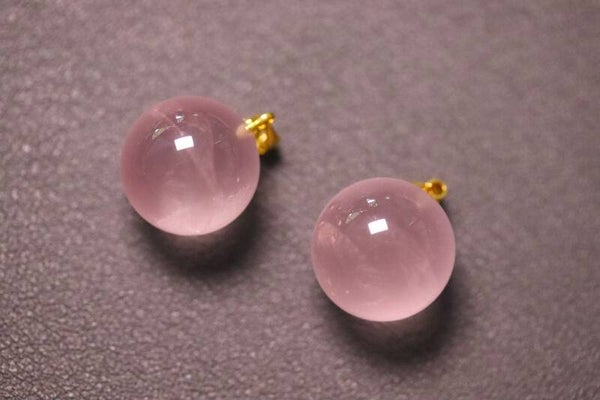 Hanger met ster rozenkwarts bol / mini sphere