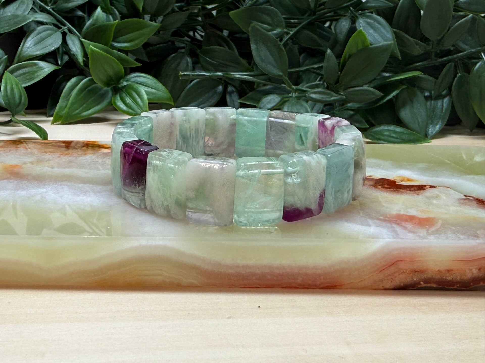 Feather fluoriet / sneeuwvlok fluoriet soft bangle (17 mm) HQ