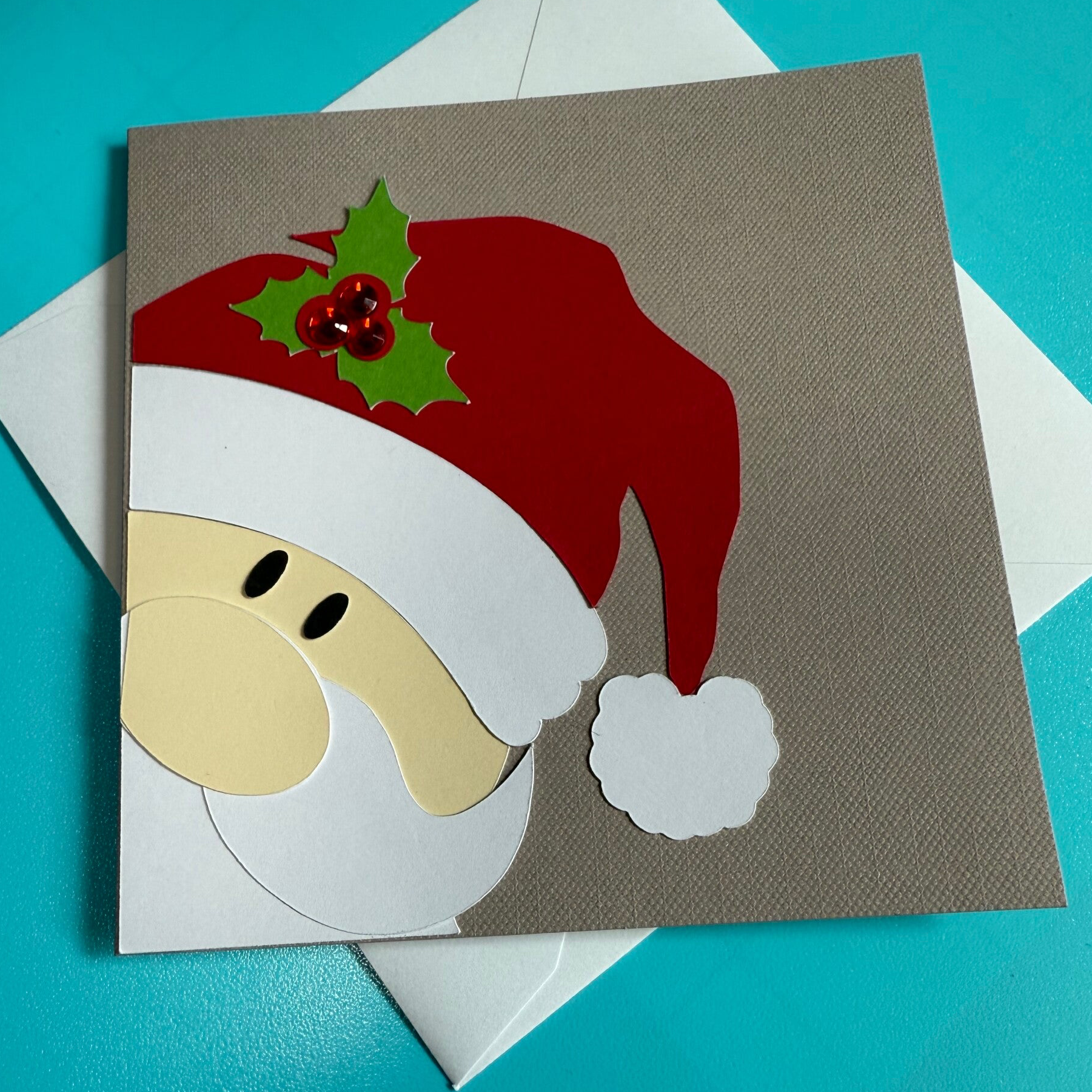 Christmas Card - "Peak-a-boo Santa"