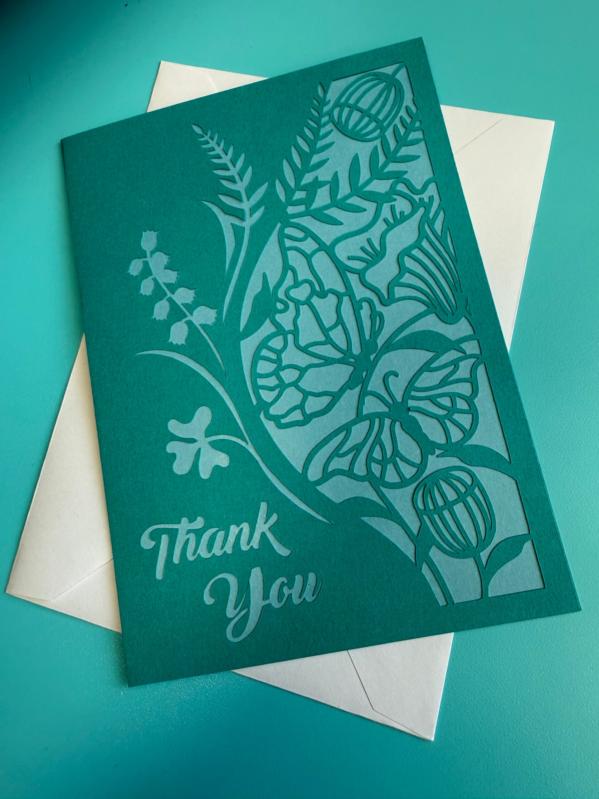 Thank You Card - Flowers & Butterflies