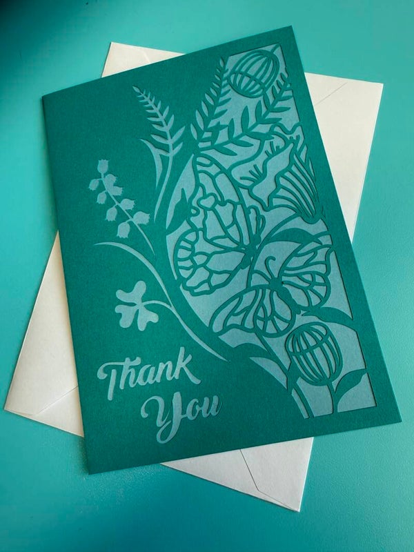 Thank You Card - Flowers & Butterflies