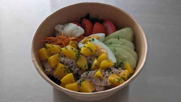tonijn salade met perzik