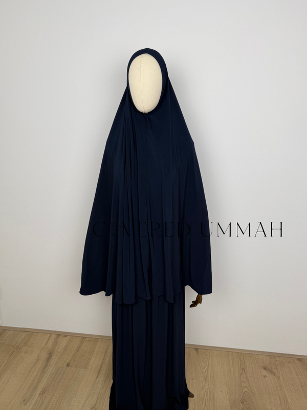 Premium Jersey Khimaar & Rok Set 'Dark Blue'