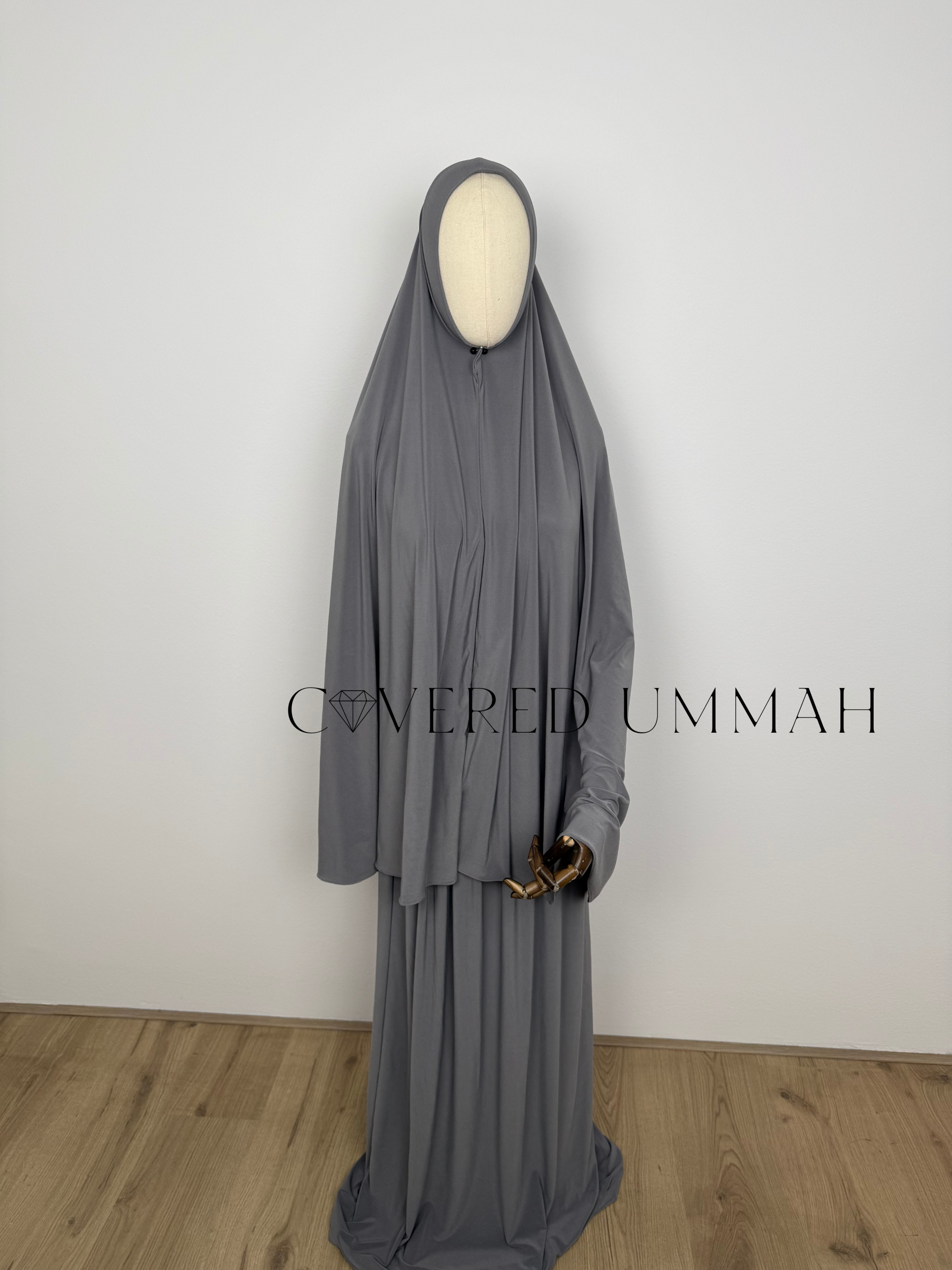Premium Jersey Khimaar & Rok Set 'Grey'