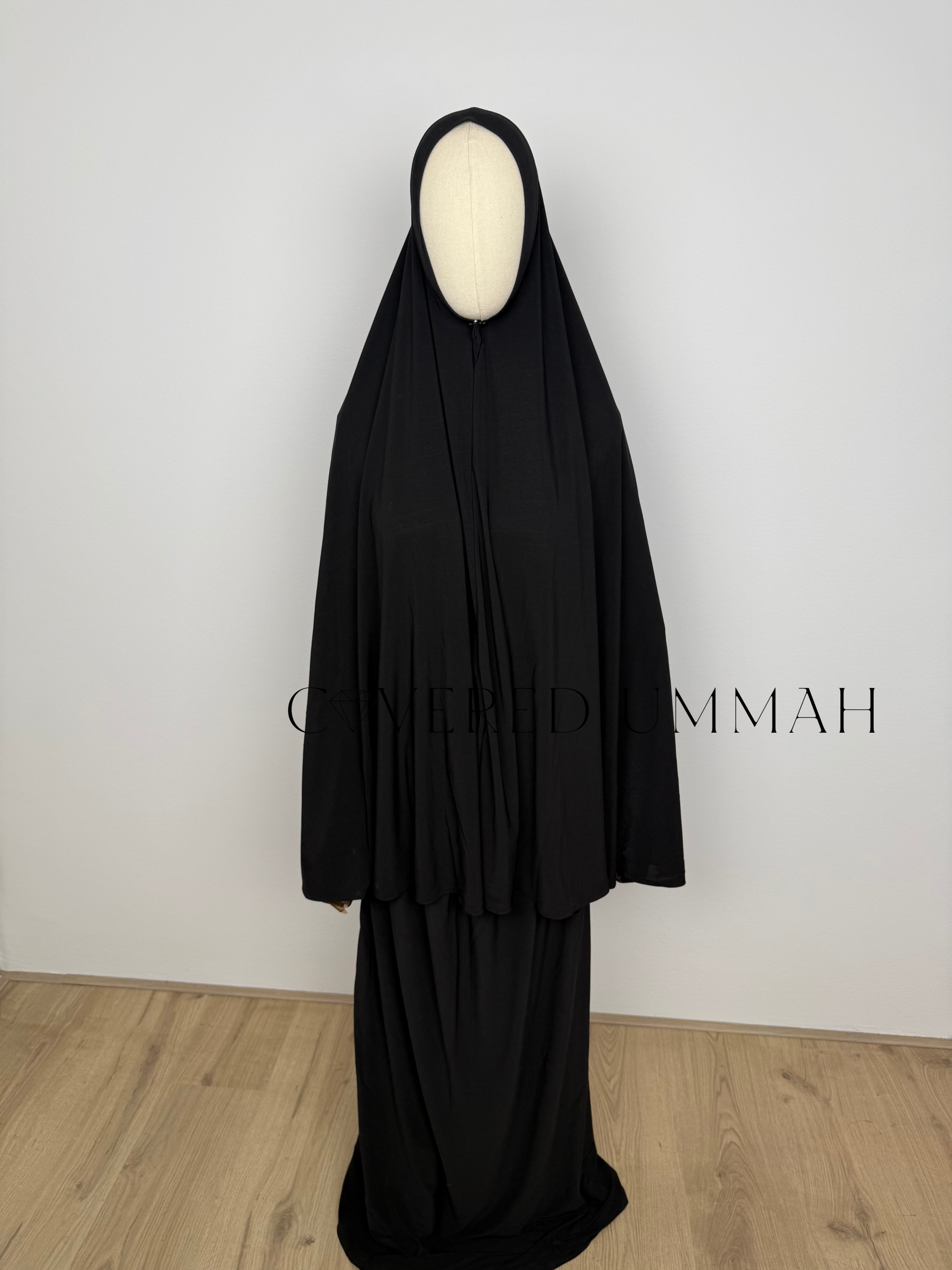 Premium Jersey Khimaar & Rok Set 'Black'