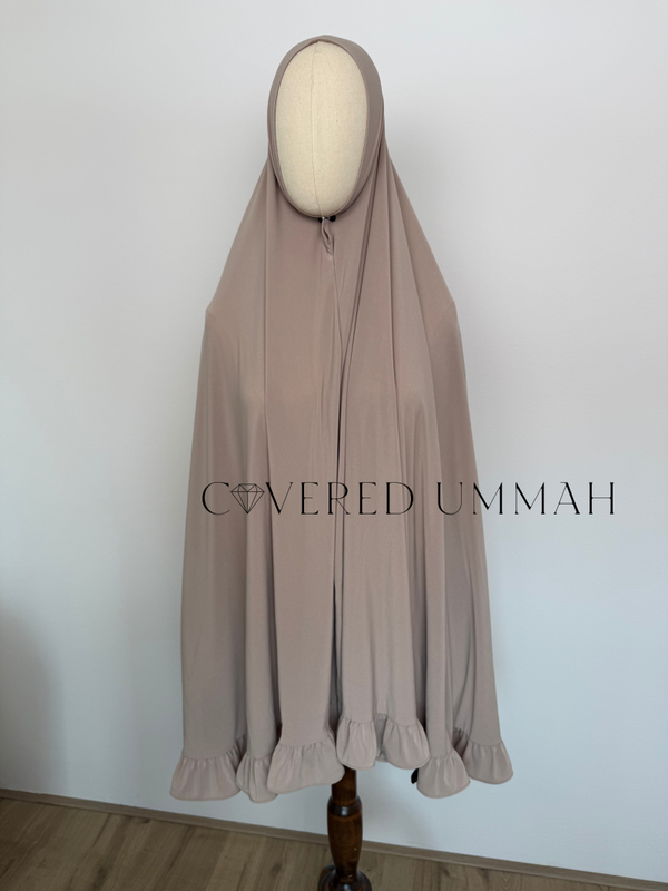 Premium Jersey Ruffle Khimaar 'Beige'