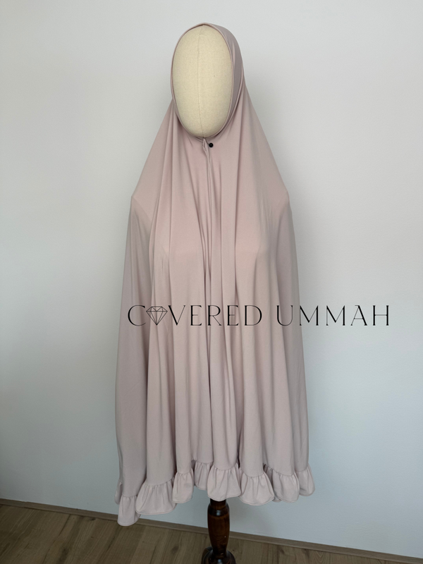Premium Jersey Ruffle Khimaar 'Light Beige'