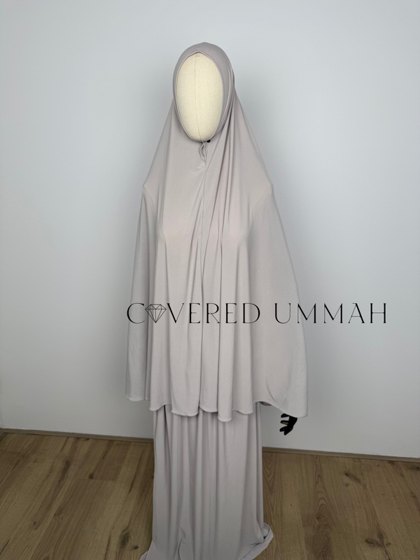 Premium Jersey Khimaar & Rok Set ‘Beige’