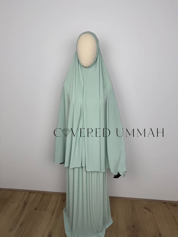 Premium Jersey Khimaar & Rok Set ‘Minty Green’