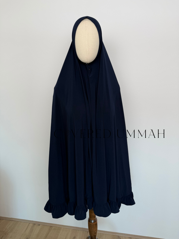 Premium Jersey Ruffle Khimaar 'Dark Blue'