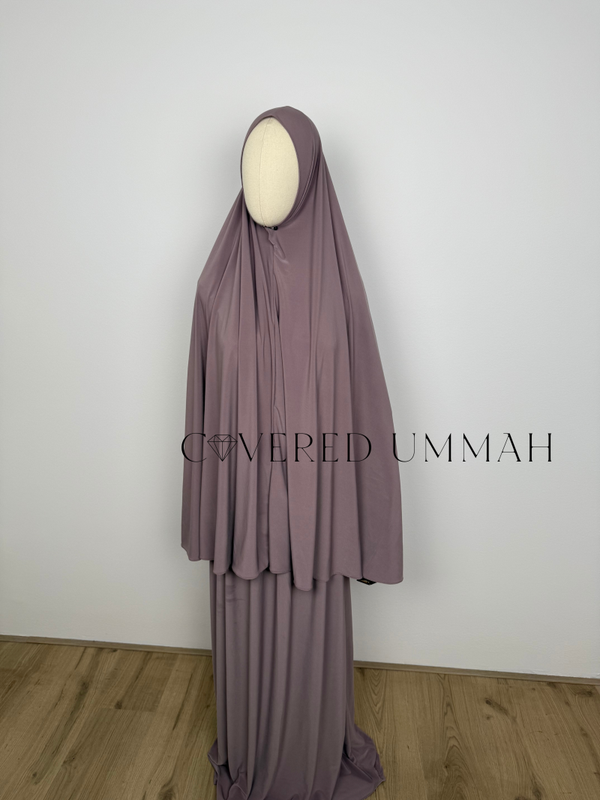 Premium Jersey Khimaar & Rok Set 'Mauve'