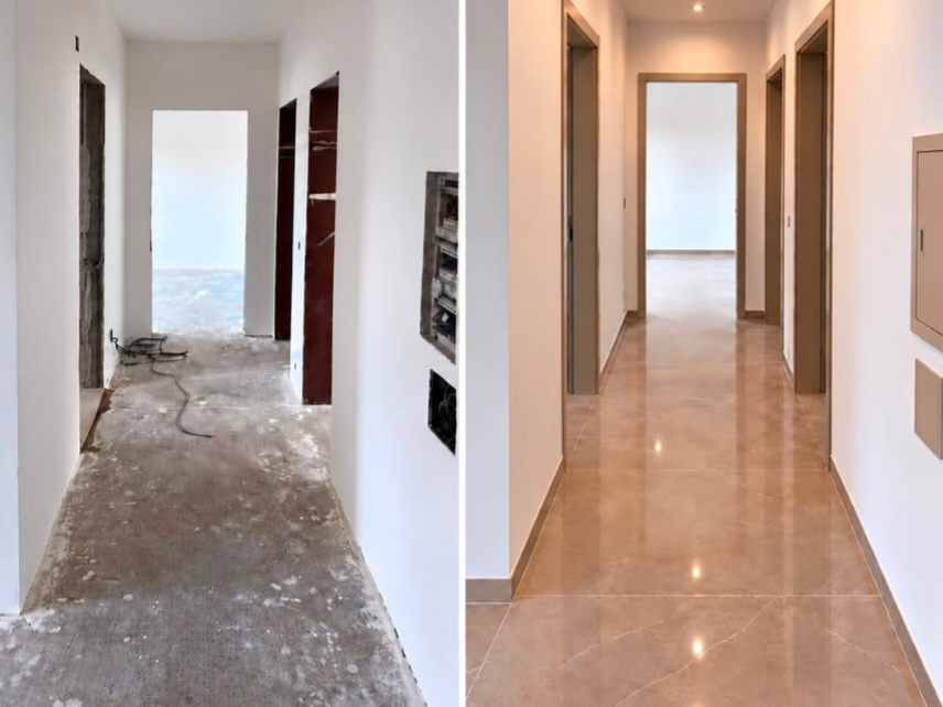 Renovation von Innenräumen mit neuen Bodenbelägen