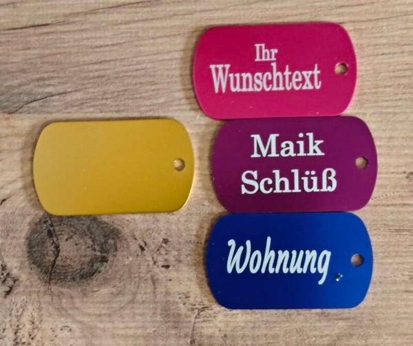 Metallplakette mit Gravur