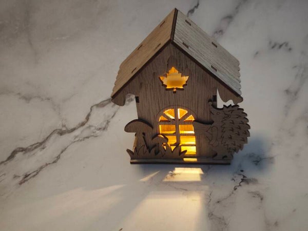 MINI LED Häuschen Herbstmotiv